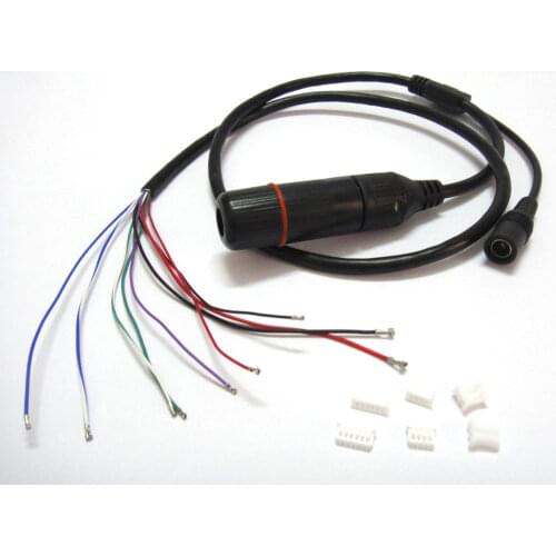 2x CCTV IP network Camera PCB Module weatherpoof video power cable, 60cm long,RJ45 female & DC male connectors with Terminlas