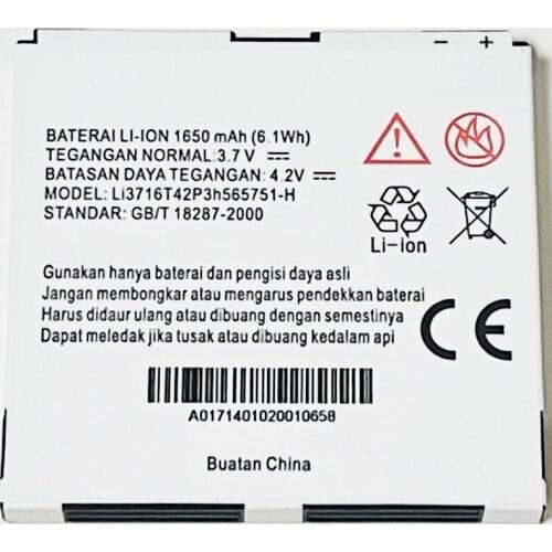 3.8V 1650mAh Li3716T42P3h565751-H For ZTE N880E U880E U885 Warp N860 V880D V880E N855D V889D Battery