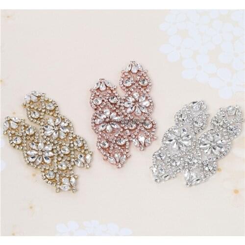 4pcs smallest size Handmade Bead silver stone DIY Patch Gum Drilling Flower Stickers Crystal gold Applique