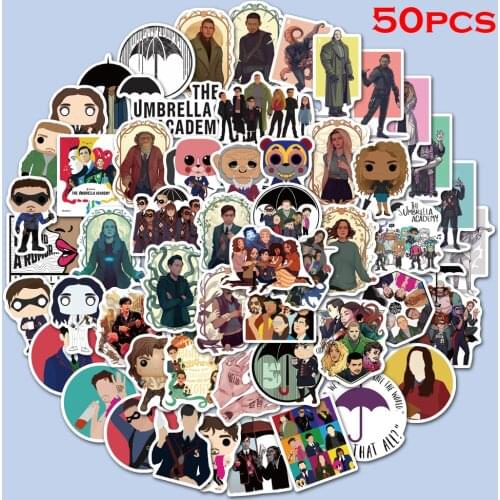 50pcs The Umbrella Academy Stickers for Luggage Laptop Bike Skateboard Stickers Waterproof Childrens Toy Graffiti Stickers