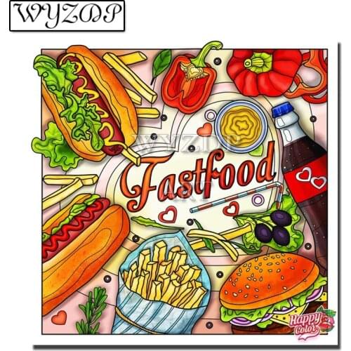 5D Diamond painting Food Pictures Full Square/Round Diamond Embroidery Mosaic Cross stitch Gift Kits Home decor WYZ20210125