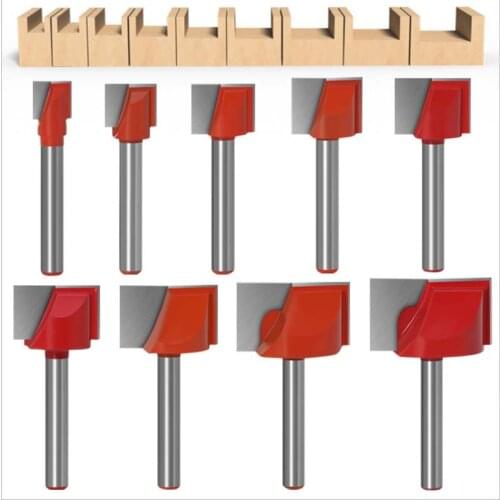 9-piece 6-handle bottom cleaning cutter woodworking milling cutter slotting cutter engraving machine CNC cutter 6-handle bottom