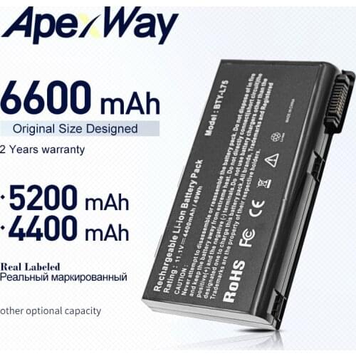 ApexWay laptop battery For MSI 91NMS17LD4SU1 91NMS17LF6SU1 957-173XXP-101 957-173XXP-102 BTY-L74 BTY-L75 MS-1682