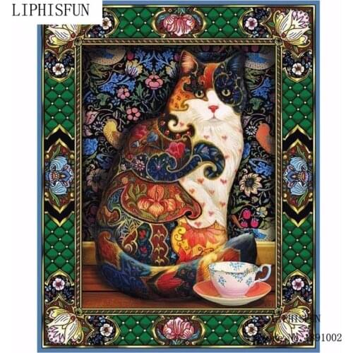 New 5D DIY Diamond Painting Flower &Cat Full Diamond Painting Cross Stitch Beautiful Cat Series Set Needlework Home Decor