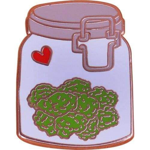 Anatomical green Brain In a blue jar enamel Pin biology lovers gift