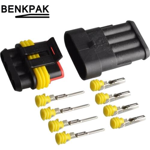 Car Auto 4 Pin Way Sealed Waterproof Electrical Wire Connector Plug Set