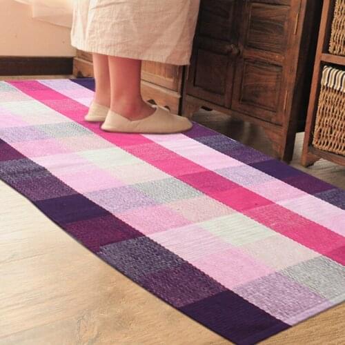 NiceRug colorful mat Cotton Handmade Weave Color Carpet Kitchen Little Doormat Floor Mats Warm Home Decoration