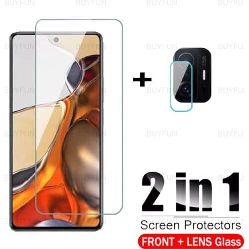 For Xiaomi 11T 6.67inch 2in1 3D camera lens screen protector for xiaomi 11 T 11T Pro xiaomi mi11T Pro protective tempered glass