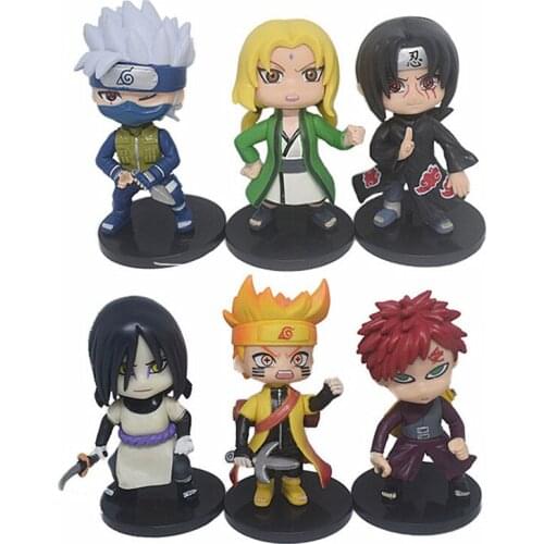 NARUTO Figure 6 4th generation Q version Uzumaki Naruto Uchiha Sasuke Gaara Hatake Kakashi Model doll decoration toy gift