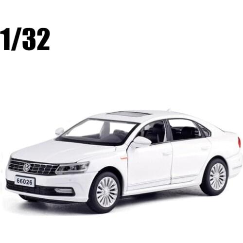 1:32 passat alloy pull back car deicast metal model high simulation with 6 open the door toy vehicles musical flashing kids toys