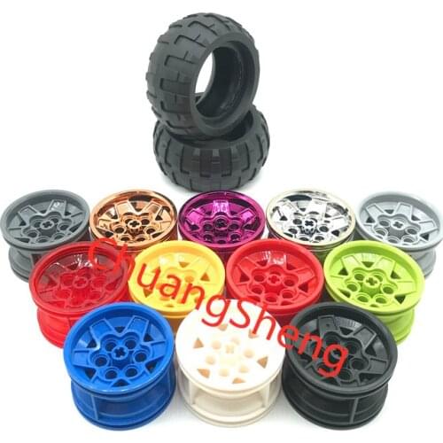 Technology building block moc-56908 + 61480 68.7x34mm wheel hub connector DIY childrens education assembled toy gift model