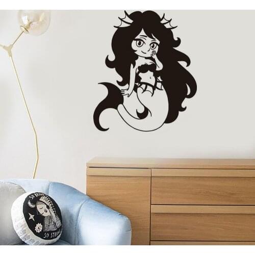 Little Mermaid Cartoon Anime Vinyl Wall Decal Home Decor Kids Room Art Mural Removable Wall Stickers