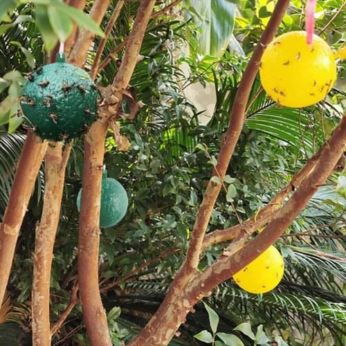 Reusable Hanging Fly Trap Ball FlyCatcher Pest Detector Flies Fly Catcher Sticky Insect Catching Trap Flytrap Garden Supplies