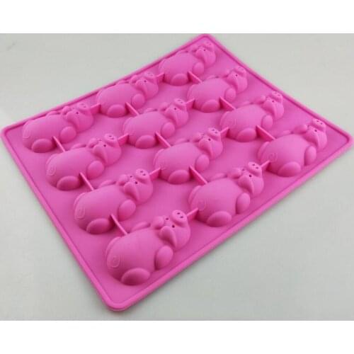 Cartoon Animal Muffin Candy Cake Decorating Pink Silicone Baking Moulds Oven-safe Non Stick Dishwasher Bakeware Tool