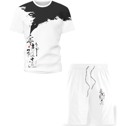 Mens wear, 2021 sportswear sets, summer short sleeve round neck T-shirt, free choice, personality trend track and field clothes