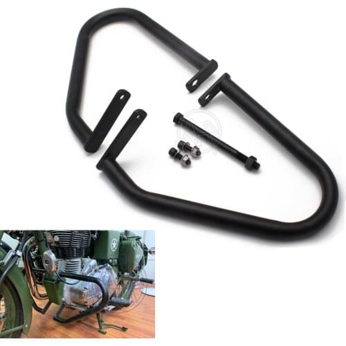 Black Metal Steel Motorcycle Engine Guard Kit For Royal Enfield Classic 500 Pegasus Stealth Models