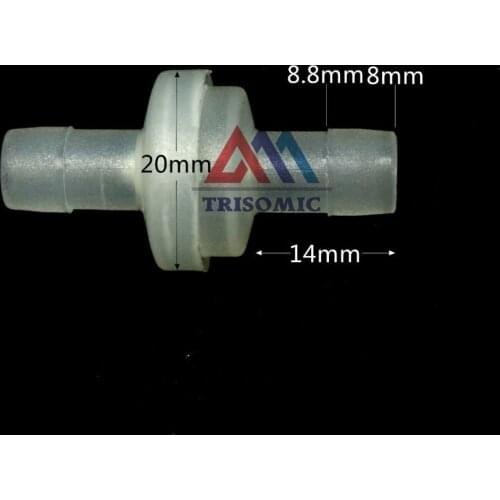 8mm One Way Valve Material PP Non-Return Valve Check valve Spring type fluororubber for oil ozone water(for drinking)