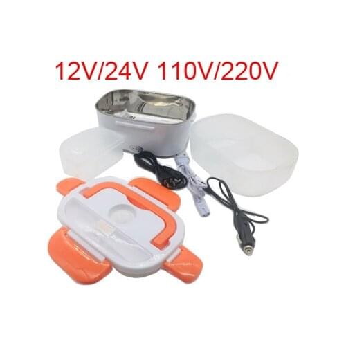 12/24v 110V/220V Dual Use Home Car Truck Thermal Rice Box Portable Mini Rice Cooker Food Container Electric Heating Lunch Box