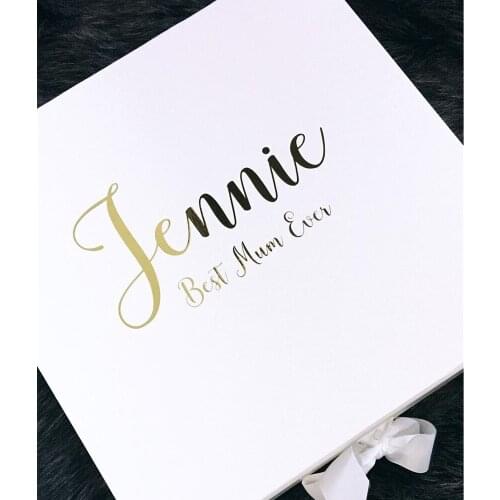 Personalized Bestman thank you box, maid of honor ，Rosegold foil ， flower girbirthday party， Any Text，customized Wedding box