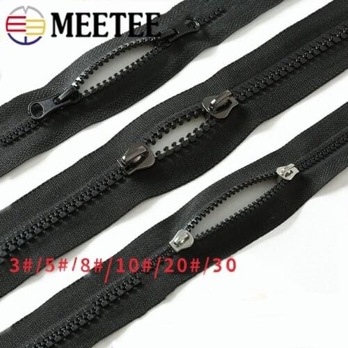 Meetee 3#5#8#10#20#30# Resin Zipper No Silder Outdoor Tent Bag Clothing Zips for Sewing Garment DIY Handmade Textile Accessories