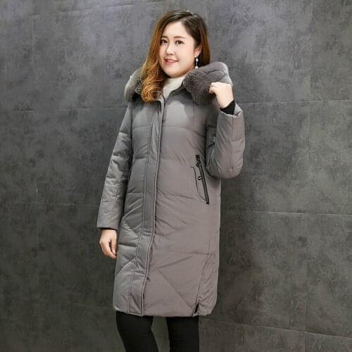 High Quality Plus Size 6 XL 7XL Fashion High-end Down Cotton Jacket Women Hooded Thick Down Cotton Warm Women Winter Coat RE2505