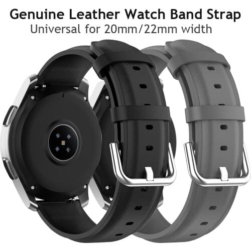 Genuine Leather Watch Straps 20mm 22mm Bands Quick Release Leather Watchband with Stainless Metal Buckle Clasp Men Women Gray