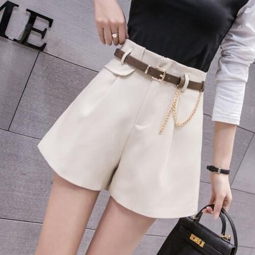 Summer Korean Style Sashes Women Shorts Quality Wide Leg Shorts Female High Waist Casual Short Femme Pantalones Cortos De Mujer