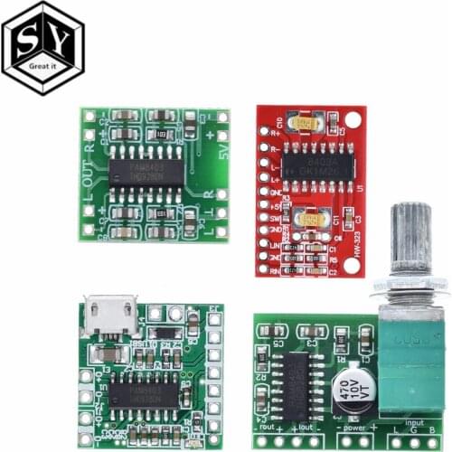 GREAT IT PAM8403 Super mini digital amplifier board 2 * 3W Class D digital amplifier board efficient 2.5 to 5V USB power supply