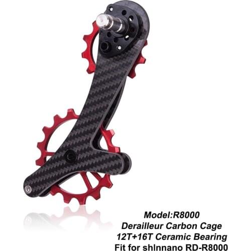 16T Road Bike Carbon Rear Derailleur Ceramic Jockey Wheel Oversize Lower Pulley For Shimano Ultegra 8000 8050 8070 100 9150 9170