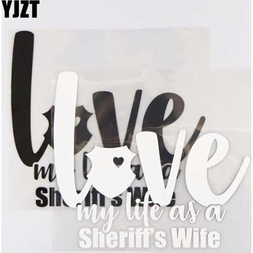 YJZT 16.9×15.2CM Love My Life As a Sheriffs Wife Vinyl Decal Car Sticker Word Accessories Black/Silver 4C-0380