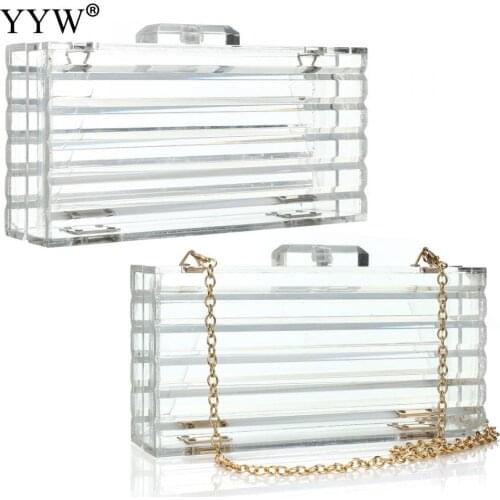 Women Bag Acrylic Clear Purse Cute Transparent Hard Crossbody Bag Lucite See Through Handbags Evening Women Clutch Bag