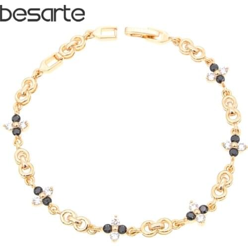 Women Cross Obsidian Gold Bangle Bracelets Femme Pulsera Mujer Bracciali Donna Bilezik Armbandjes Bransoletki Wristband B1202