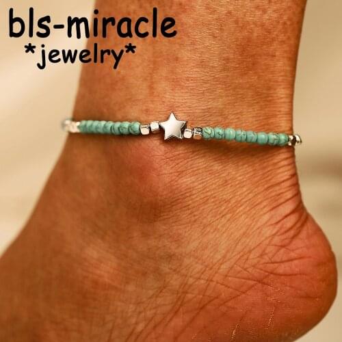 YC-UPGO Boho Beads Star Rope Anklets For Women Handmade Charm Anklet Bracelets Beach Jewelry Adjustable Gift Drop Shipping