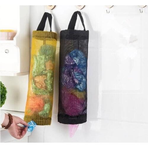 1PC Nylon Mesh Garbage Rubbish Bags Hanging Kitchen Packing Shopping Bag Trash Can Household Cleaning Tools NX 007