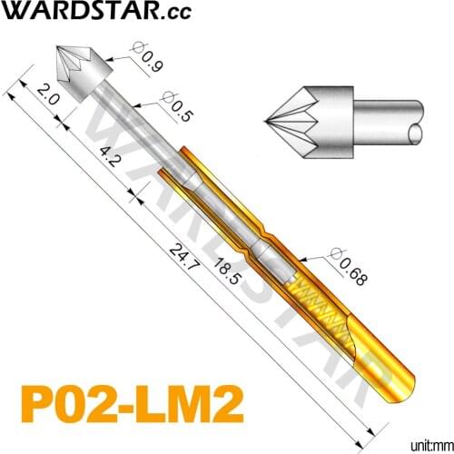 100pcs/lot P02-LM2 Dia 0.90mm spring test probes pogo pin Length 24.7mm (Stroke Spring Froce:140g)
