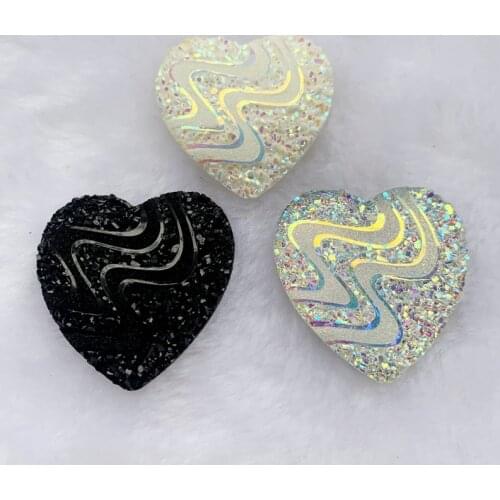 33mm heart-shaped AB resin 2 holes crystal flat back cothes shoes decorations rhinestones 50pcs/Lot-T00 rhinestone trim
