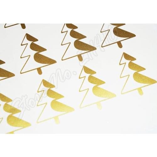 42 Christmas Tree Stickers Envelope Seal Invitation Seals Party Winter Window sticker Removable vinyl Wall Decal B327