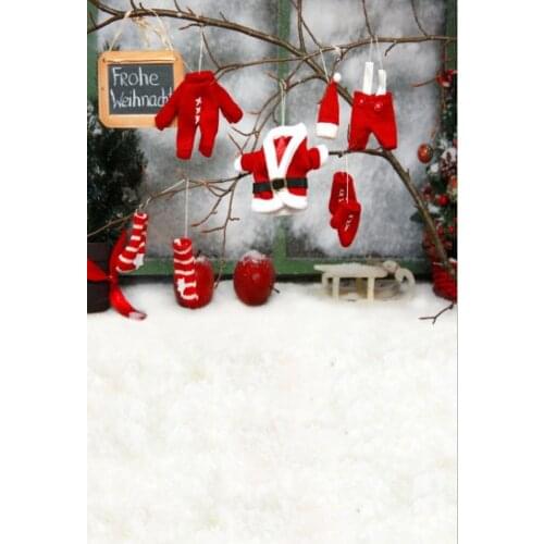 5x7ft Red Clothes of Santa Claus Photography Backdrops Photo Props Studio Background