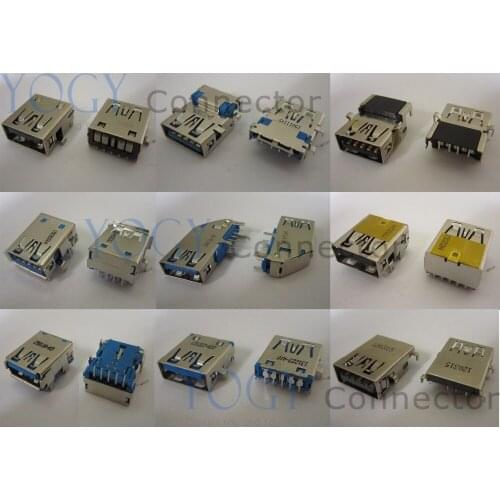 9Model 18pcs Female USB 3.0 Jack Connector and 9Model 18pcs Female USB2.0 Jack Connector fit for laptop motherboard usb board
