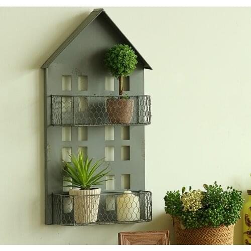 American country creative living room balcony house iron flower racks Home Furnishing wall hanging wall decorations