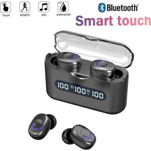 Wireless 9D Stereo Sports Earphone 2200Mah Charging Box Earbuds Bluetooth-compatible 5.2 Waterproof Headphones With Microphone
