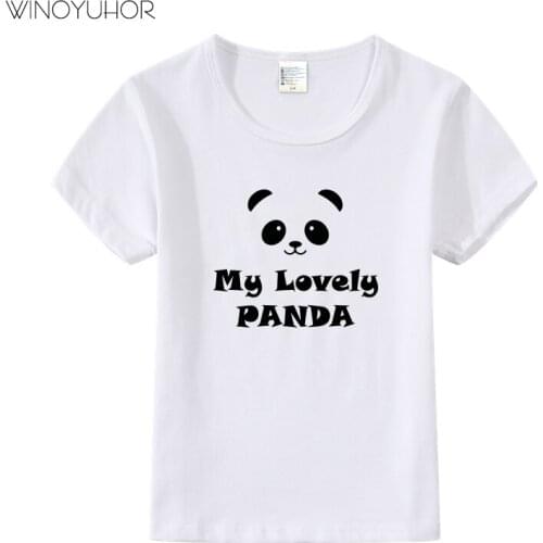 My Lovely Panda T Shirt Kids Summer Short Sleeve T-shirt Baby Boys Girls Clothes Cute Cartoon Funny Clothing Children