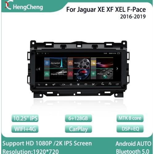 For Jaguar XE XF XEL F-Pace 2016-2019 smart multimedia video player stereo XF XE radio GPS 4G navigation CarPlay. 8-core 128G