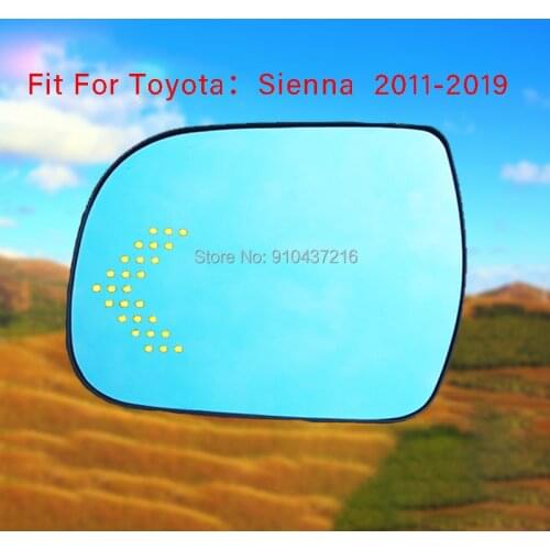 For Toyota Sienna 2011-2019Demist Car Rearview Mirror Glare Proof Blue Glasses Led Lamp Heated turn singleLarge view