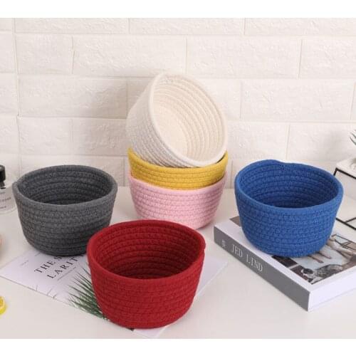 Cotton Rope Woven Storage Basket for Toys Desktop Debris Finishing Basket Nordic Storage Box Picnic Basket Home Organizer