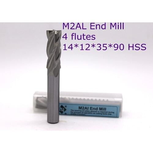 Router bit 10 pcs of 14*12*35*90with 4 Flute HSS M2AL end mill for CNC milling machine tools mills cutter