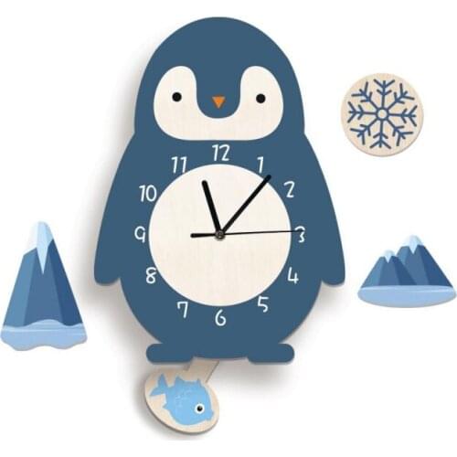 Creative DIY Wall Clocks Child Cartoon Swing Wall Clock Wall Stickers Removable Art Decal Sticker Home Decor Living Room