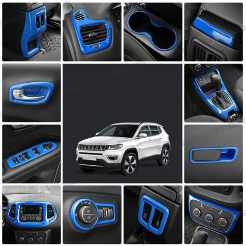 Lsrtw2017 Car Interior Accessories Window Lifter Control Sound Speaker Trims Roof Light Cover for Jeep Compass 2017-2021 Kit