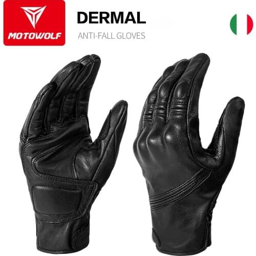 Motowolf Four Seasons Motorcycle Windproof Real Leather Anti-fall Gloves Full Finger TouchScreen Summer Perforated prorect Glove