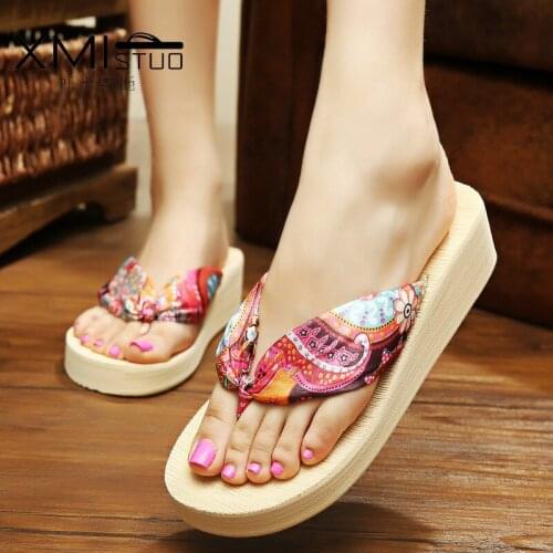 New Slippers women Bohemia Beach Ms flip-flops Satin flip flop Pinch cool flip flop shoes woman